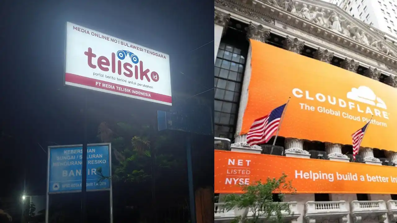 Cloudflare down membuat sejumlah layanan digital terganggu, termasuk akses telisik.id. Foto: Ist/Cybermagazine.