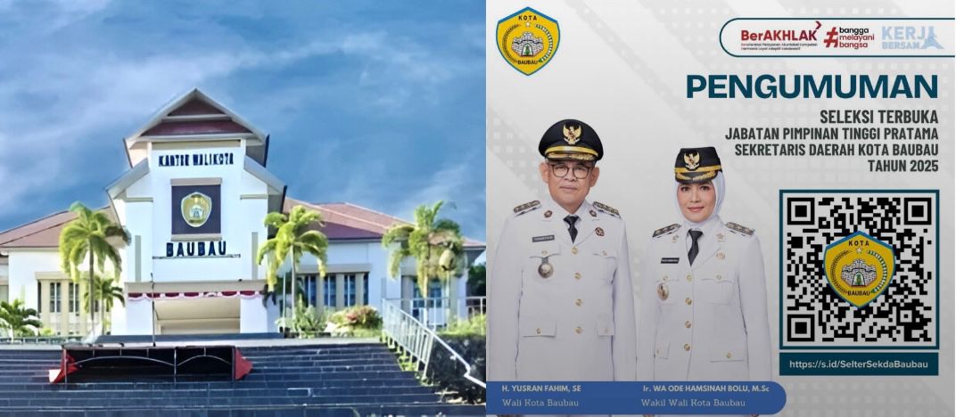 Kota Baubau membuka seleksi jabatan pimpinan tinggi pratama Sekretaris Daerah Kota Baubau. Foto: Ist.