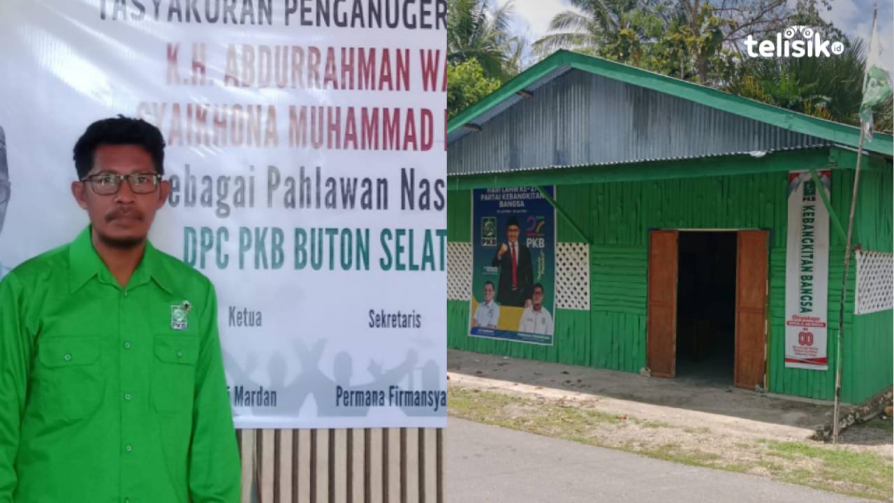 Sekretaris DPC PKB Buton Selatan, Permana Firmansyah (kiri) dan Sekretariat PKB (kanan). Foto: Ali Iskandar Majid/Telisik.