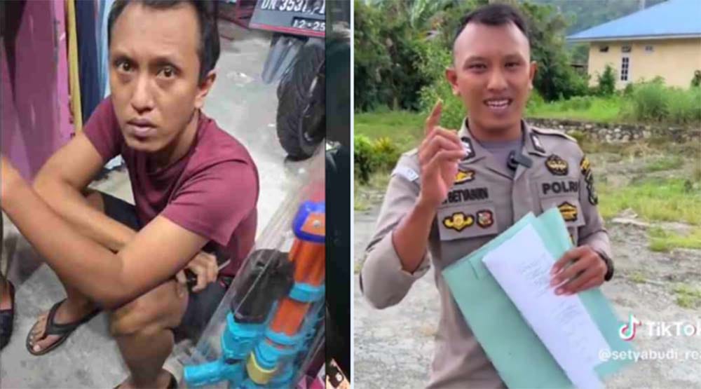 Briptu Yuli Setyabudi, anggota Polri dan konten kreator Palu terseret kasus dugaan penggelapan mobil rental. Foto: Repro Oposisi Cerdas.