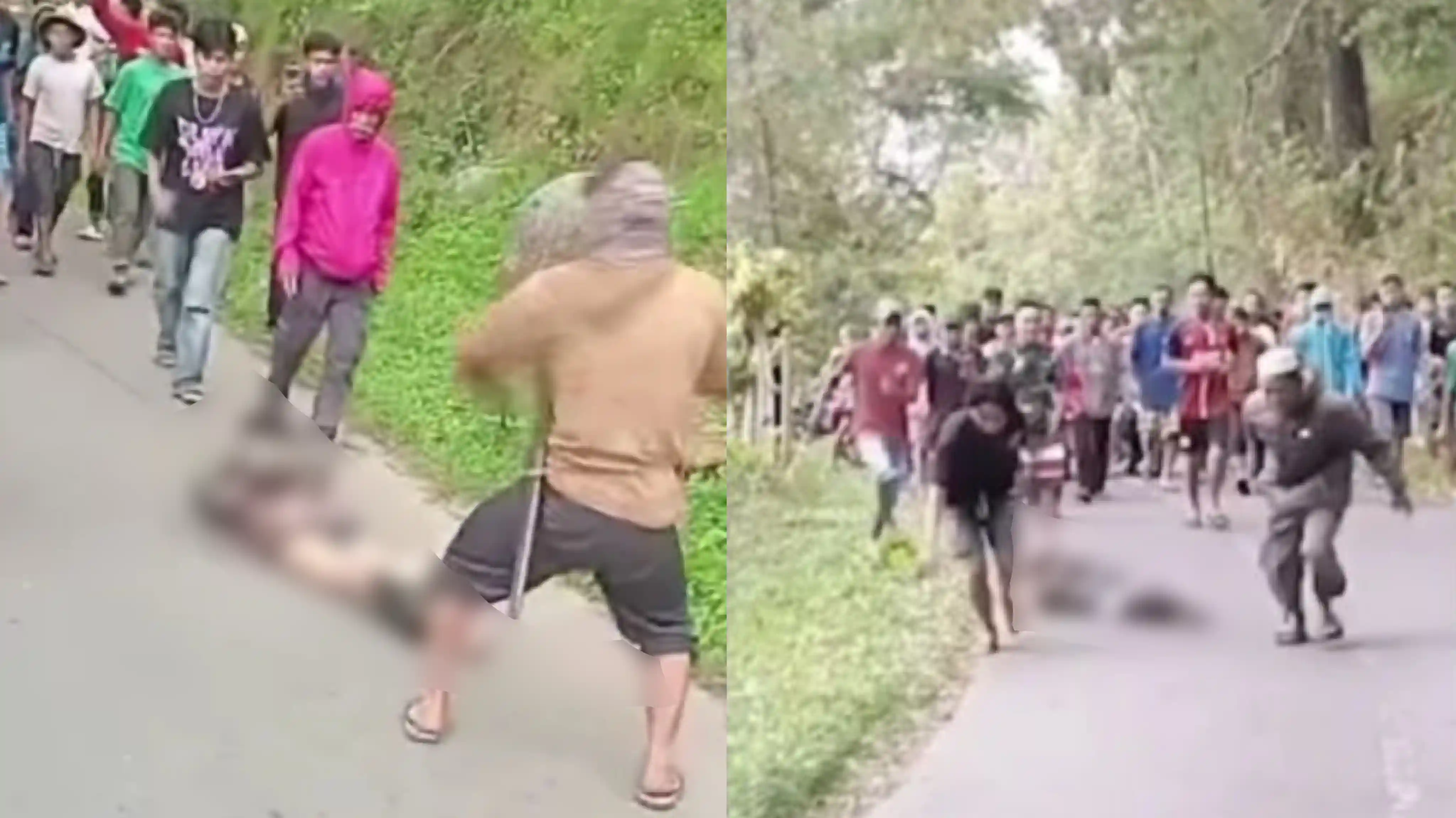 Cuplikan amuk warga di Tompobulu Gowa berujung maut, setelah terduga pelaku pemerkosaan perempuan disabilitas tewas. Foto: Screenshot video.
