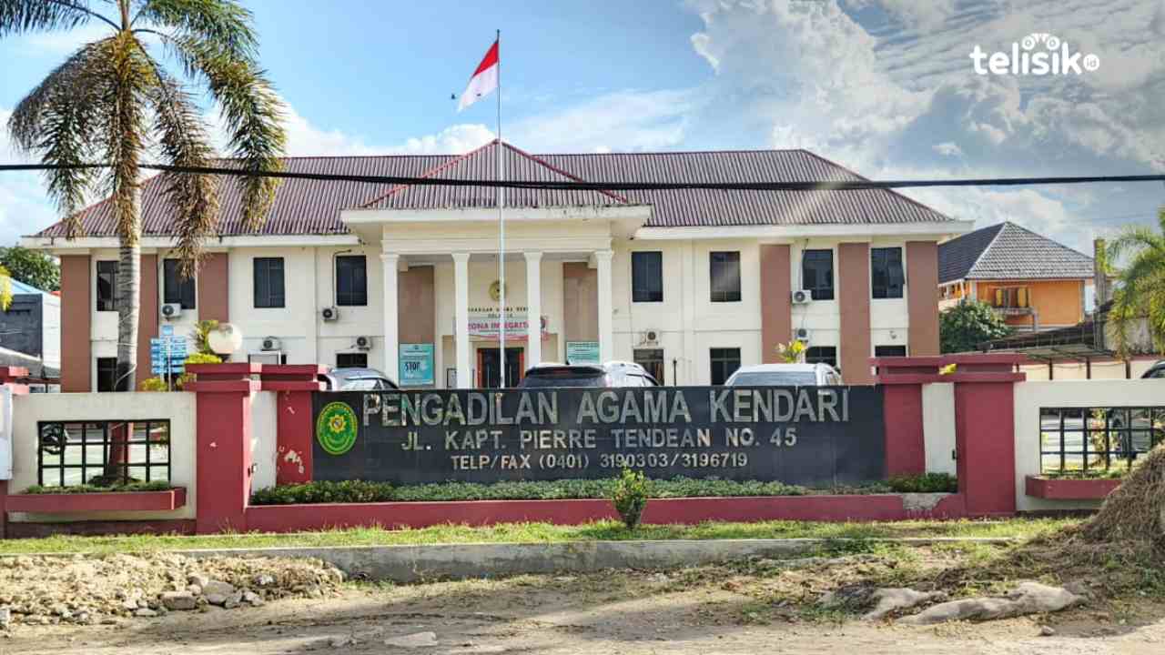 Kantor Pengadilan Agama Kendari Kelas 1A mencatat jumlah peceraian 1.118 kasus tahun 2025. Foto: Gusti Kahar/Telisik