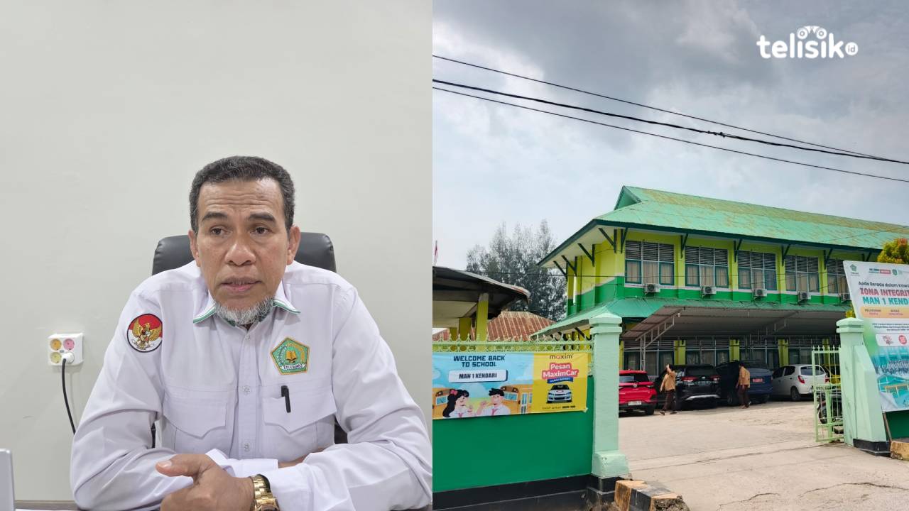 Kepala MAN 1 Kendari, La Tangkalalo terapkan E-Presensi untuk mendorong transformasi digital. Foto: Ana Pratiwi/Telisik.