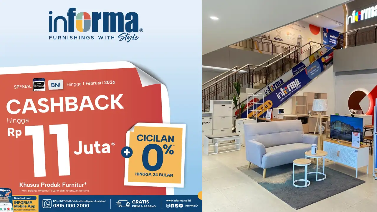 Informa Kendari tawarkan cashback hingga Rp 11 juta dan cicilan 0 persen di awal tahun 2026. Foto: Ist.