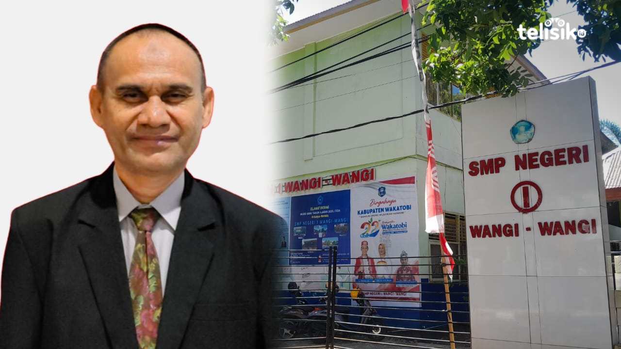 Kepala SMPN 1 Wangi-Wangi, Mahadulah, perkuat disiplin dan prestasi siswa. Foto : Zulkifli Herman T/Telisik