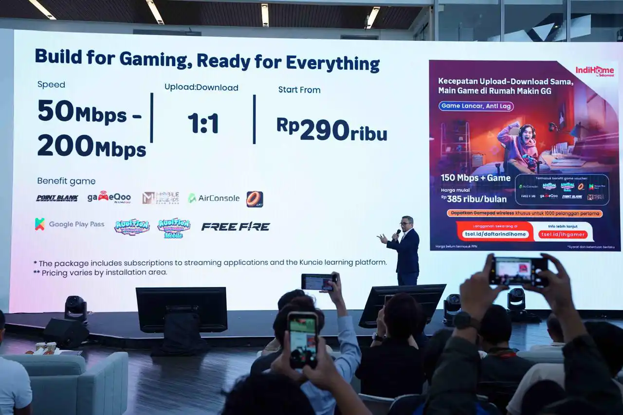 Telkomsel dan Nuon rilis IndiHome gamer, mulai Rp 290 ribu. Foto: Ist.