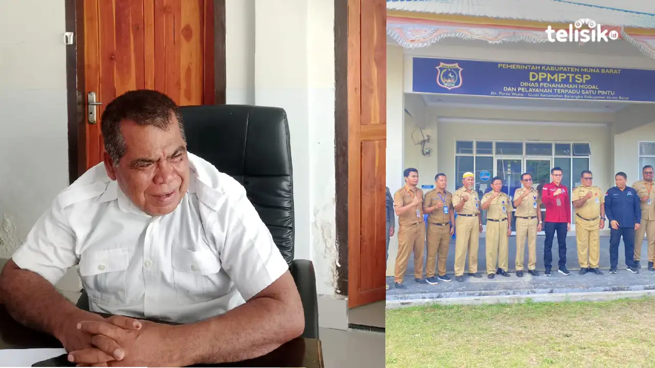 Kepala Dinas Penanaman Modal dan Pelayanan Terpadu Satu Pintu Kabupaten Muna Barat, La Ode Hanafi. Foto: Aldin/Telisik