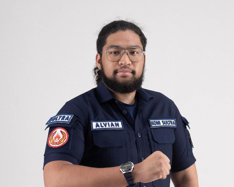 Eks Ketua Koni Sultra, Alvian Taufan Putra, yang diperiksa Polda Sultra tentang dugaan penggelapan dana hibah Rp 11 miliar. Foto: Repro IndoSultra.com