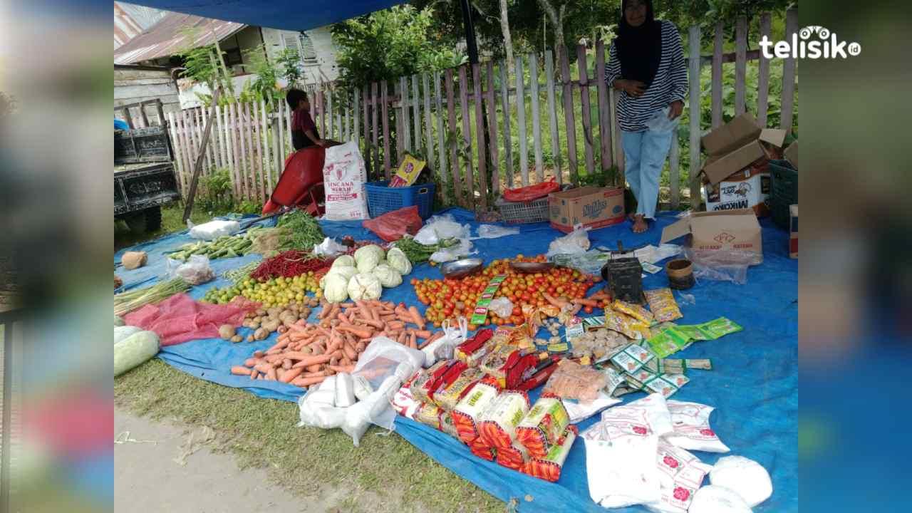 Pedagang sayur di pasar Lawa keluhkan kurangnya minat beli masyarakat walaupun harga menurun. Foto: Aldin/Telisik