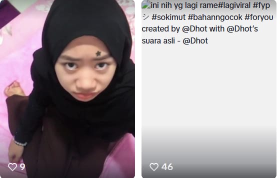 Video Sok Imut viral kembali memicu perburuan identitas pemeran wanita berhijab hitam misterius warganet. Foto: Repro Teknobie.