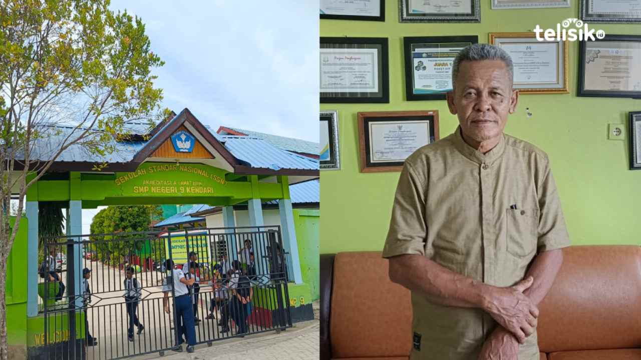 Sabil, Kepala SMPN 9 Kendari, berkomitmen kerja ikhlas dan tulus serta kerja keras. foto: Gede Suyana Sriski/telisik