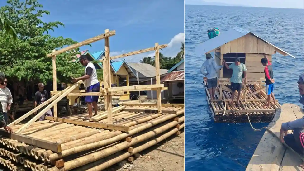 Proses pembuatan dan pemasangan rumpon di perairan lepas Wawonii Tenggara, Sulawesi Tenggara untuk meningkatkan efektivitas penangkapan ikan dan menghemat waktu serta biaya melaut. Foto: Ist.