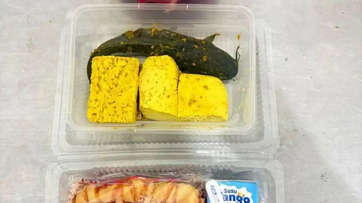 Menu MBG berisi lele mentah yang ditolak sekolah di Pamekasan viral di media sosial. Foto: Repro Kaltimedia