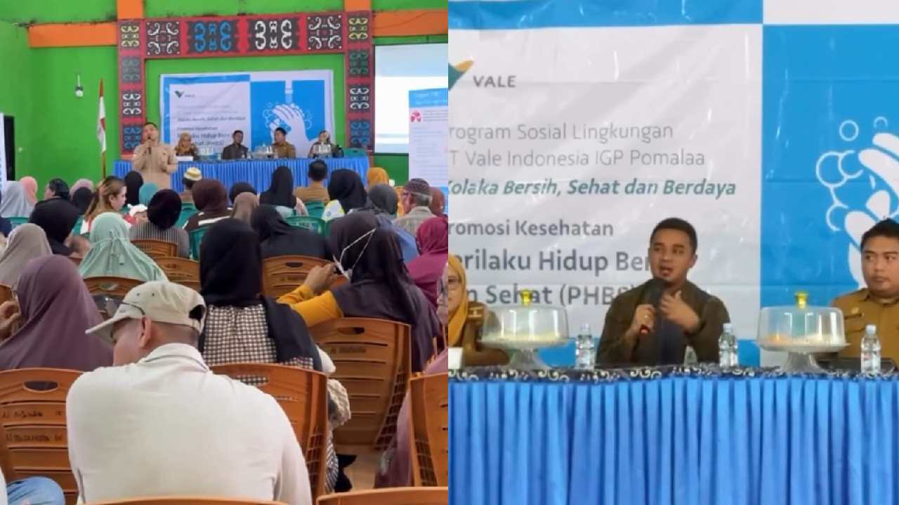 PT Vale Indonesia melalui IGP Pomalaa menggelar promkes PHBS dan pencegahan TBC di Aula Kantor Desa Totobo. Foto: Screenshoot Inside Pomalaa