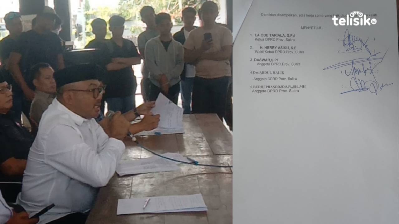 Ketua DPRD Sultra, La Ode Triala menyampaikan komitmennya akan mengevaluasi Gubernur, Andi Sumngerukka. Foto: Gusti Kahar/Telisik.