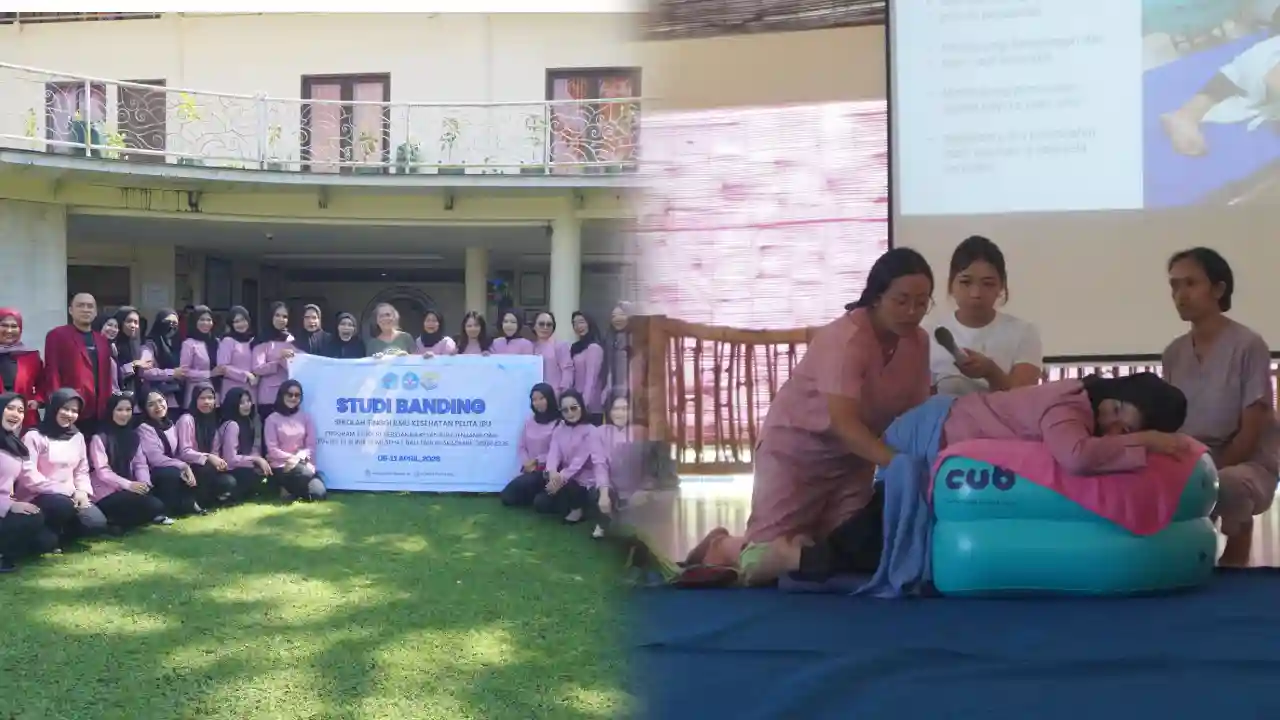 Mahasiswa STIKes Pelita Ibu Kendari saat studi banding di Klinik Bumi Sehat, Bali. Foto: Ist.