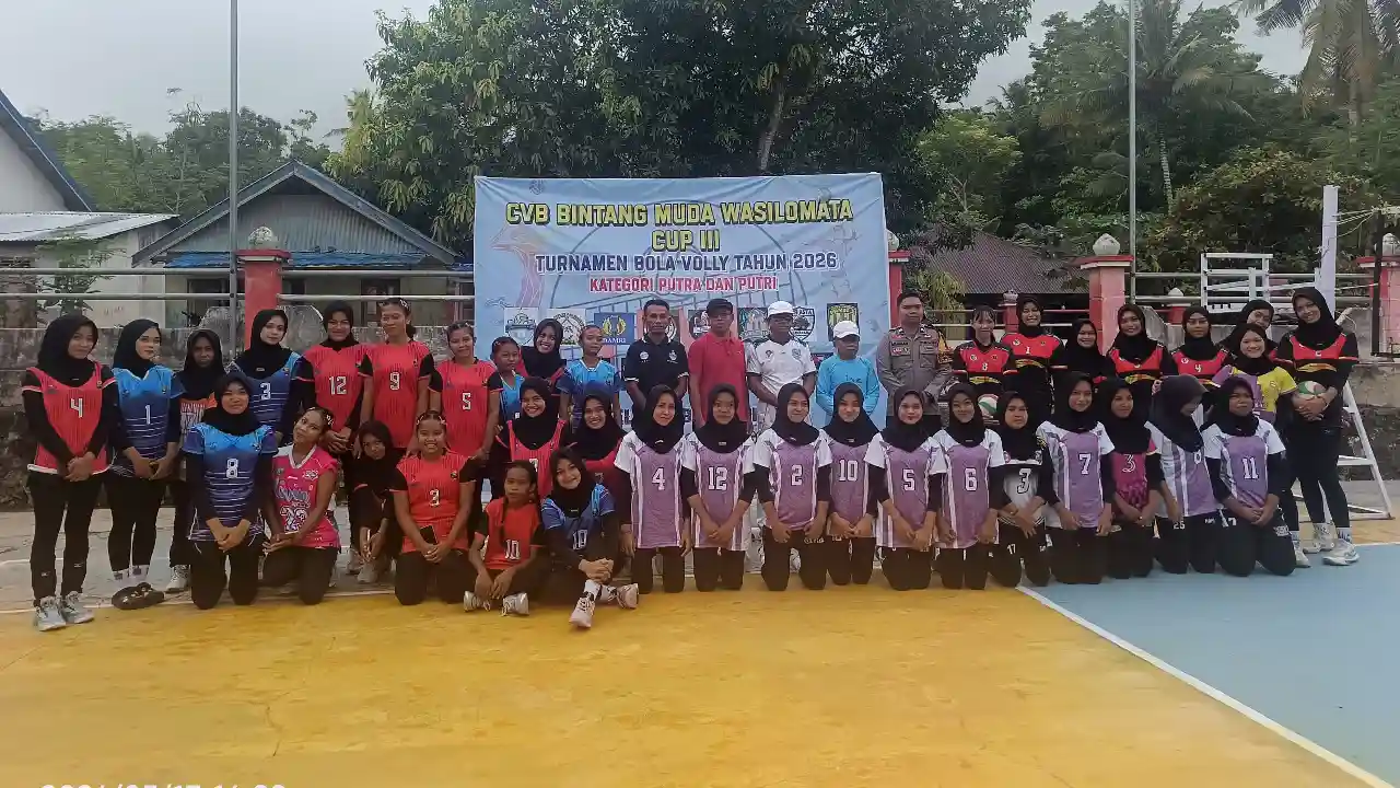 Turnamen Wasilomata Cup III resmi dibuka Dispora Buton Tengah, diikuti 23 klub voli putra-putri. Foto: Ist.