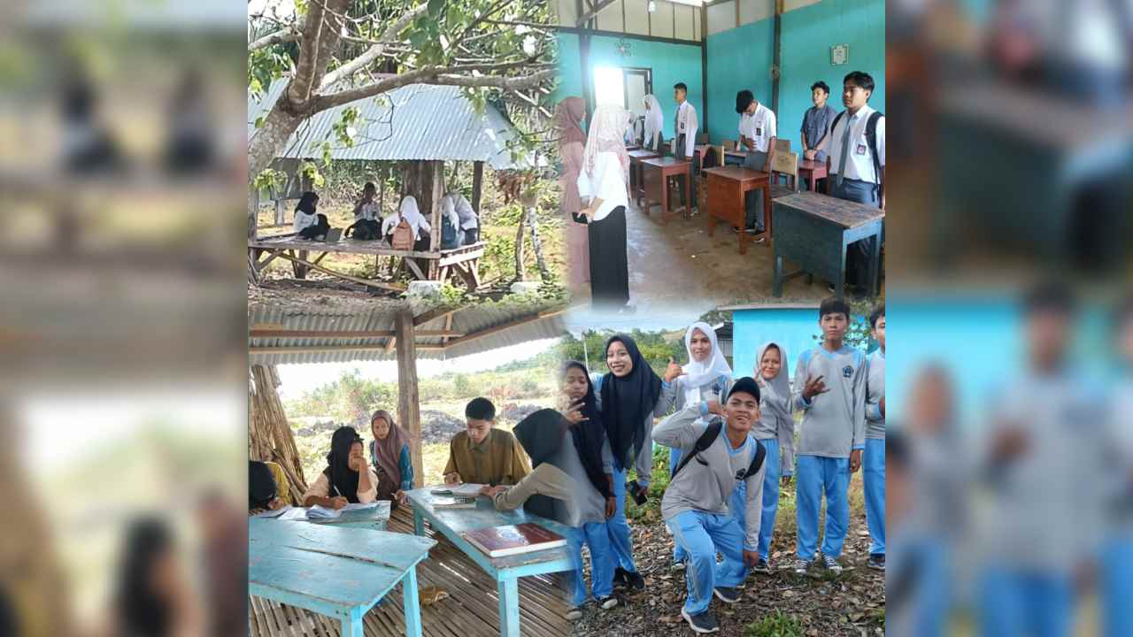 Meski fasilitas terbatas, SMK Fortuna Wakatobi tetap bertahan demi pendidikan anak-anak. Foto: Ist.