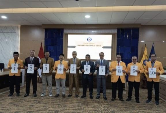 10 Bakal Calon Rektor UHO Resmi Ditetapkan, Berikut Nomor Urutnya