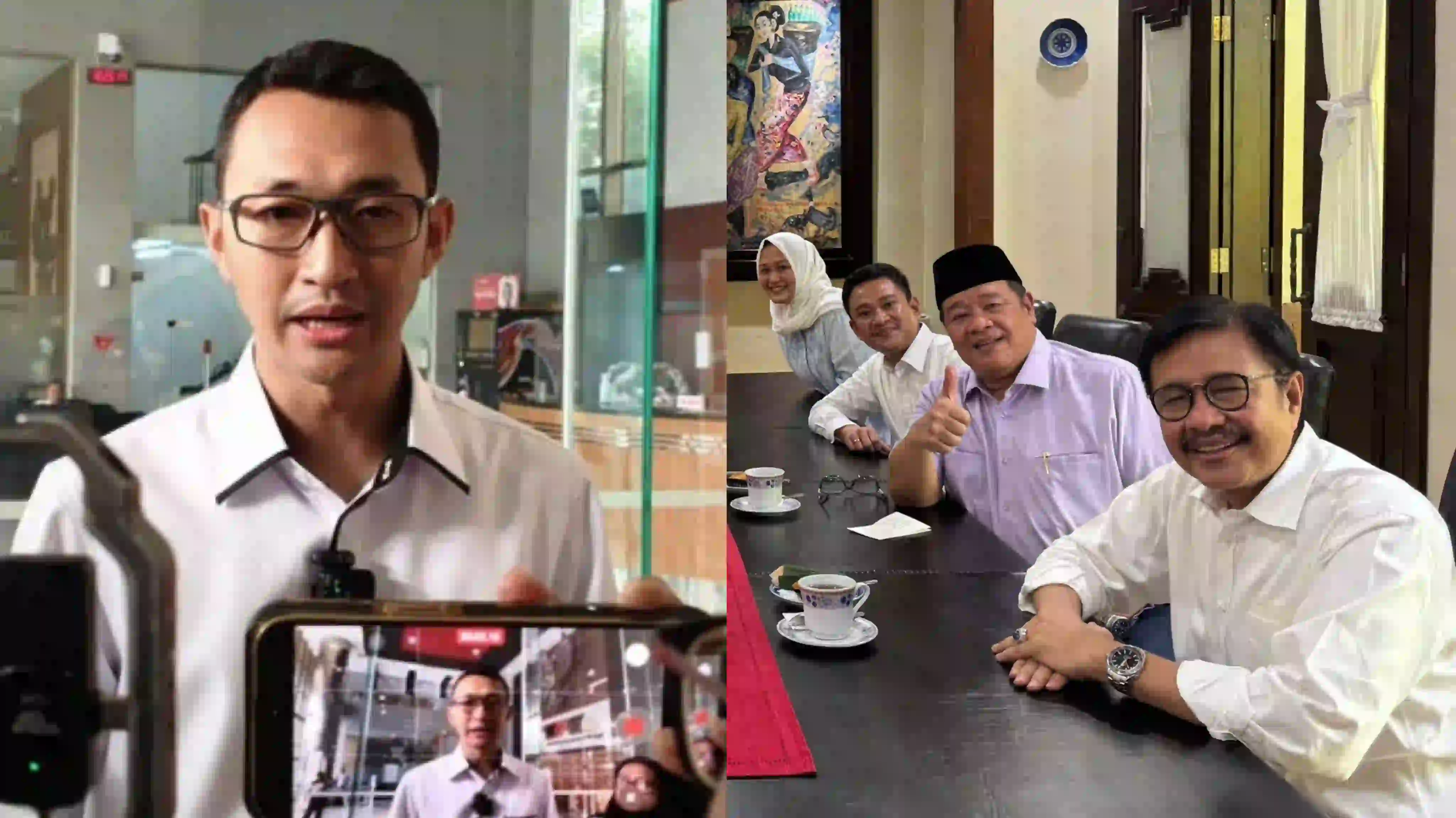 Juru Bicara KPK Budi Prasetyo (kiri) mengingatkan parpol berhati-hati merekrut kader usai Nur Alam bergabung PSI. Foto: Repro Detik