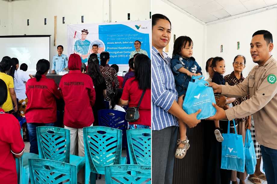  PT Vale menggelar kegiatan promosi kesehatan terpadu yang di fokuskan untuk penanganan DBD di Desa Puubenua, Kecamatan Baula. Foto: Screenshoot Inside Pomalaa