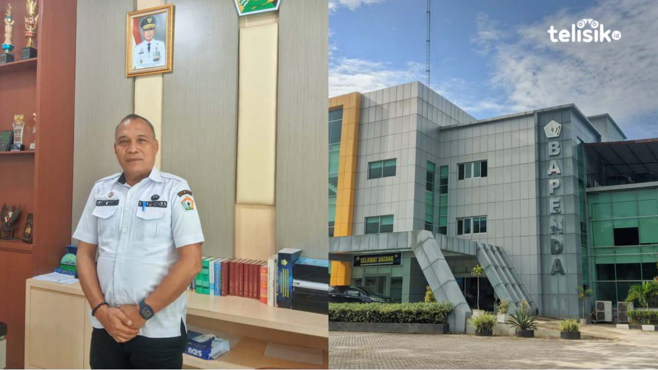 Kepala Bapenda Sultra, La Ode Mahbub, S.Sos., M.I.Kom., memberikan keterangan terkait PAD triwulan I 2026 di Kantor Bapenda Sultra, Kota Kendari. Foto: Meliana Tasya/Telisik
