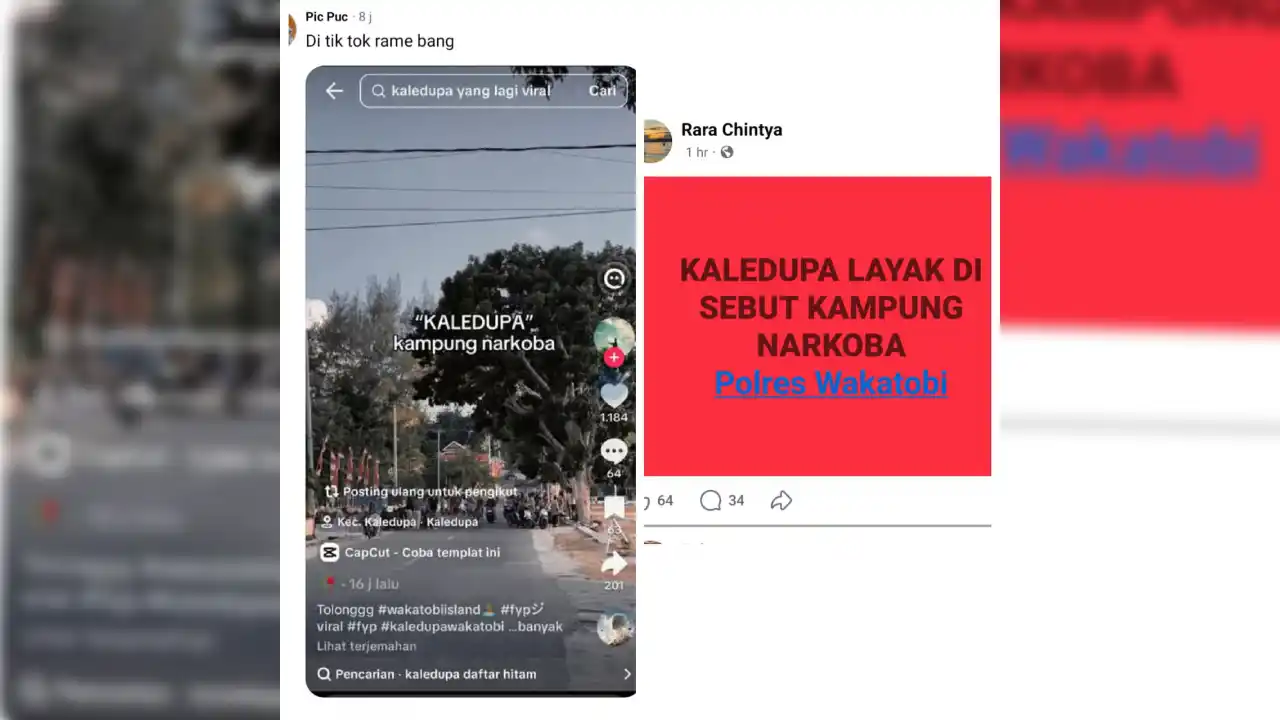 Label “Kampung Narkoba” terhadap pulau Kaledupa, Kabupaten Wakatobi menuai sorotan di media sosial Wakatobi. Foto: Ist.
