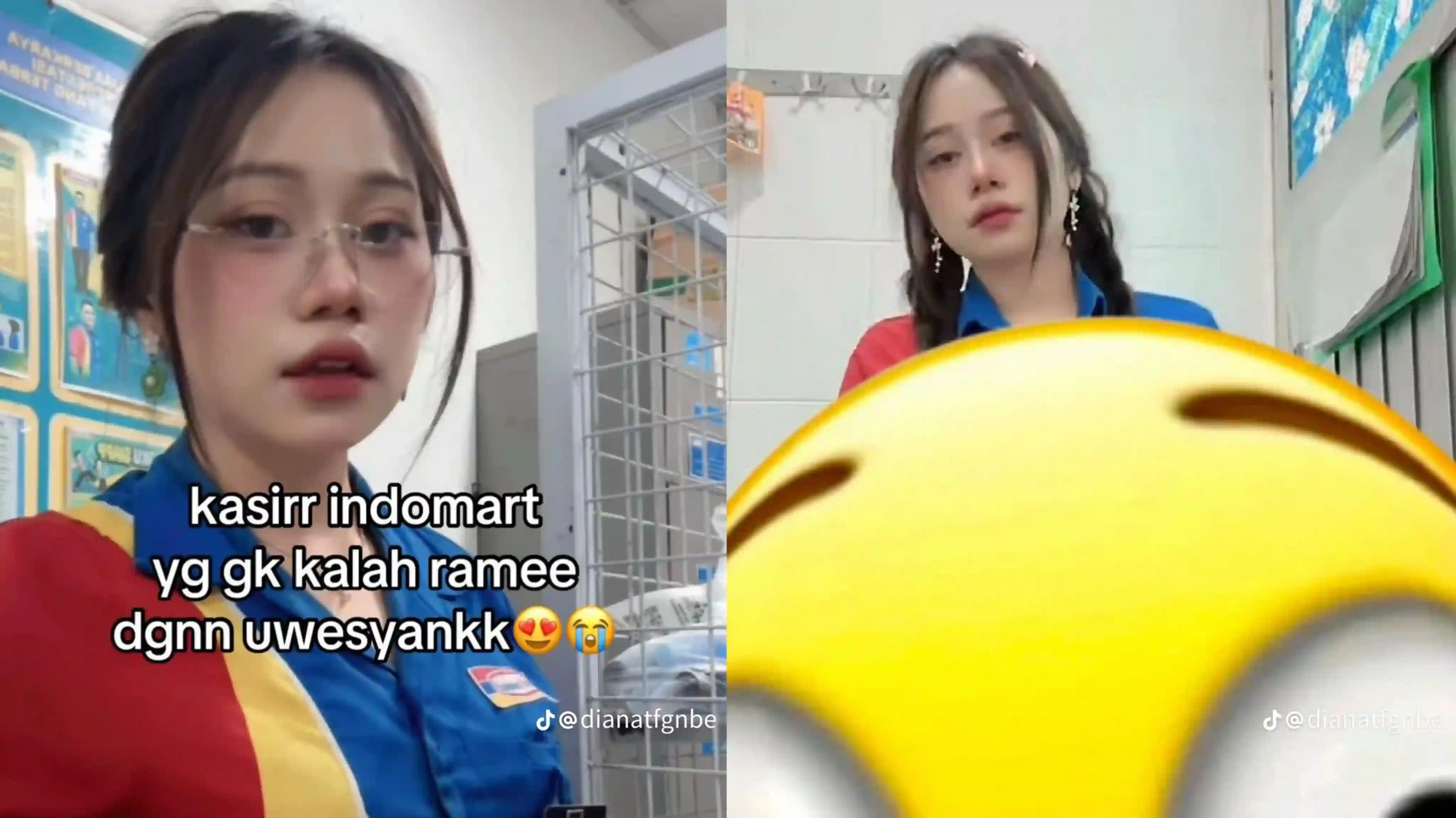 Link video kasir Indomaret durasi 7 menit viral di media sosial, tetapi klaim tersebut belum terbukti kebenarannya. Foto: TikTok@dianatfgnbe