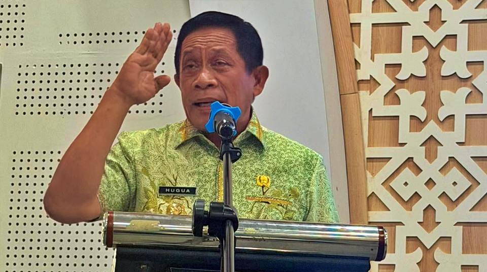 Dr. Ir. Hugua, M.Ling saat memberikan sambutan pembukaan pada Forum Ekonomi Regional (FER) Sulawesi di Universitas Islam Negeri (UIN) Kendari, Rabu (26/8/2026). Foto: Ist.